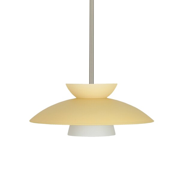 Besa Lighting Trilo 15 Stem Pendant, Champagne, Satin Nickel Finish, 1x9W LED 1TT-451397-LED-SN - main